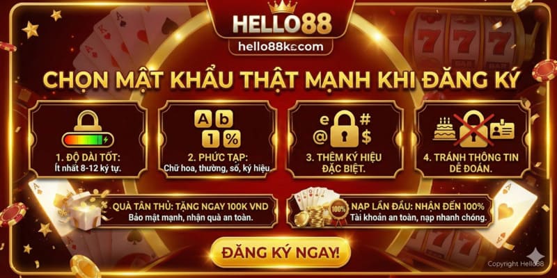 Chọn mật khẩu thật mạnh khi đăng ký