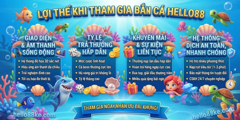Lợi thế khi tham gia bắn cá Hello88